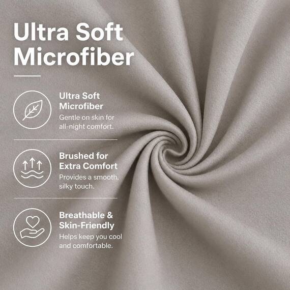 EVOLIVE Ultra Soft Mikrofaser Körper-Kissen-Abdeckung/Kissen- mit verstecktem Reißverschluss Grau 21 "x54