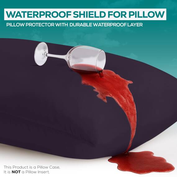 Utopia Bedding Wasserdichter Kissenschutz mit Reißverschluss (2 Stück) Queen Purple - Bettwanzensicher Kissenbezug 50,8 x 71,1 cm