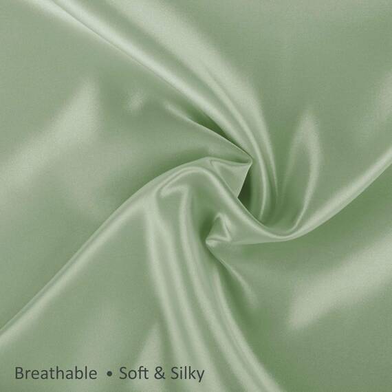 SHOPBEDDING Shop Bedding Luxus Satin Kissenbezug für Haar-Satin Euro Kopfkissenbezug mit Reißverschluss, Blissford Königin (2-Pack) Salbei