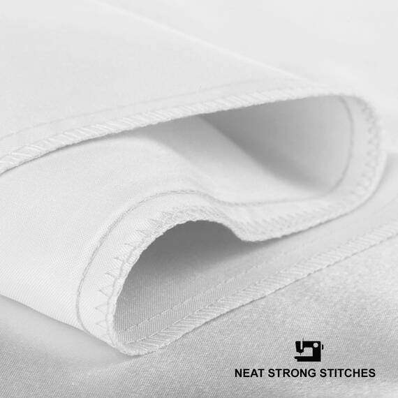 Shop Bedding Luxus Satin Kissenbezug für Haar-Satin Euro Kopfkissenbezug mit Reißverschluss, Blissford KÖNIG (2-Pack) Weiß