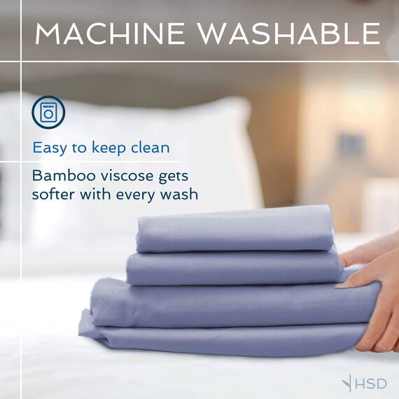 Hotel Sheets Direct 100 % Viskose aus Bambus-Bettlaken Twin XL – kühlende Luxus-Bettlaken mit tiefer Tasche – seidig weich – Marineblau