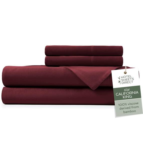 Hotel Sheets Direct 4-teiliges Bettwäsche-Set California King Size, 100 % Viskose aus Bambus, mit 2 Kissenbezügen, kühlend und atmungsaktiv, Luxus-Bettwäsche, feuchtigkeitsableitend und seidig,