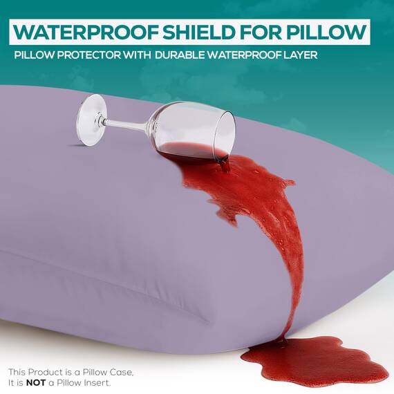Utopia Bedding Premium 100% wasserdichter Kissenschutz mit Reißverschluss, Standardgröße (2er-Set), Bettwanzen- und staubmilbendicht, mit Reißverschluss, Lavendel