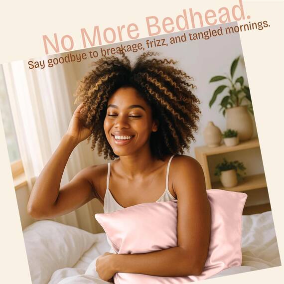 Shop Bedding Luxus Satin Kissenbezug für Haare, Satin-Kissenbezug mit Reißverschluss, Blissford Standard (2-Pack) Rose