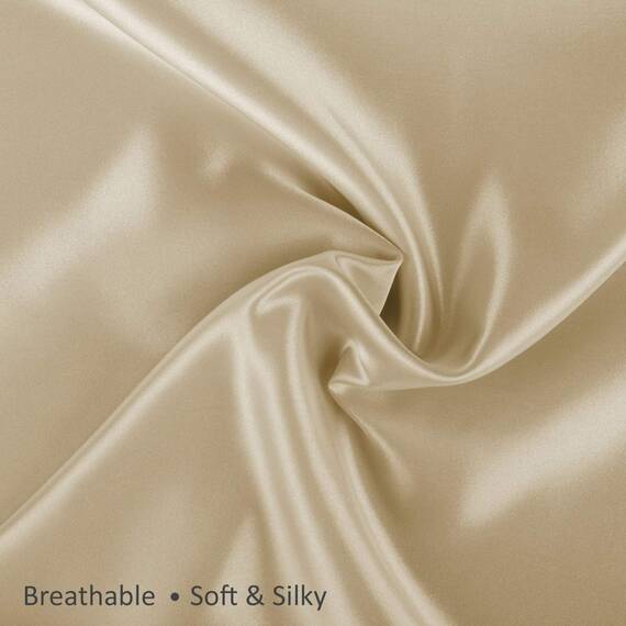Shop Bedding Luxus Satin Kissenbezug für Haar-Satin Euro Kopfkissenbezug mit Reißverschluss, Blissford KÖNIG (2-Pack) Champagner