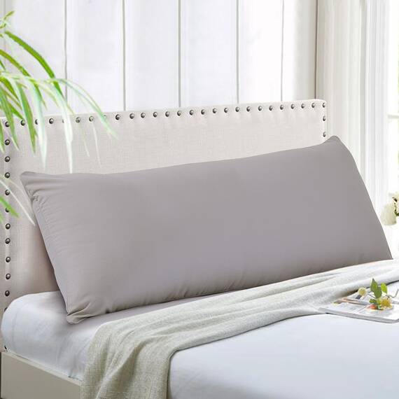 EVOLIVE Ultra Soft Mikrofaser Körper-Kissen-Abdeckung/Kissen- mit verstecktem Reißverschluss Grau 21 "x54