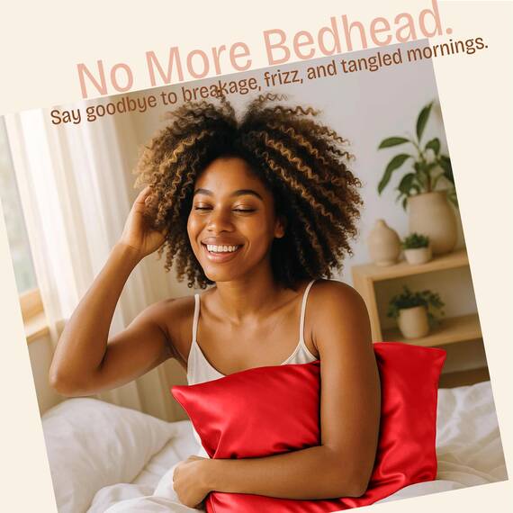 Shop Bedding Luxus Satin Kissenbezug für Haar-Satin Euro Kopfkissenbezug mit Reißverschluss, Blissford Königin (2-Pack) rot