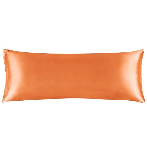 BEDELITE Satin-Kissenbezug, superweich und kühlend, für Haar und Haut, atmungsaktiv, seidig, voller Langer Kissenbezug (50,8 x 137,2 cm, Burnt Orange)
