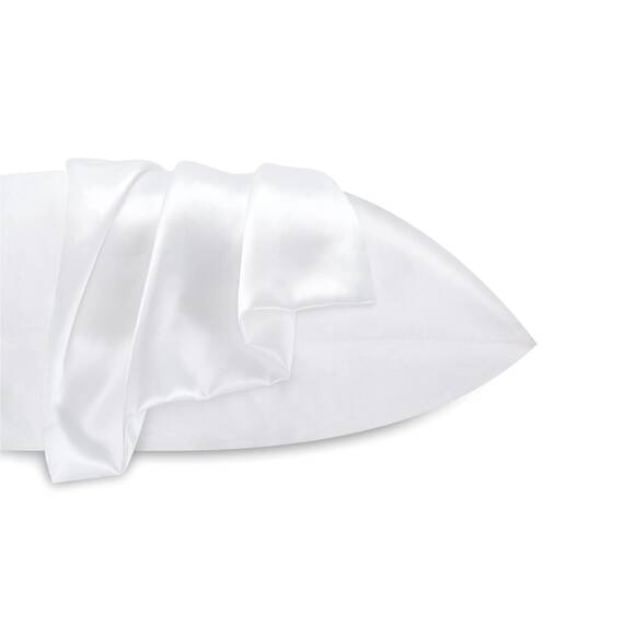 BEDELITE Satin-Seiden-Kissenbezüge für Haar und Haut, weiße Kissenbezüge, Standard, 4er-Pack, superweicher Kissenbezug mit Hotelverschluss (50,8 x 66 cm)