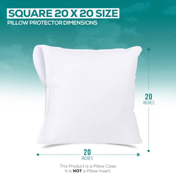Utopia Bedding Wasserdichter Wurfkissenschutz (ohne Kisseneinsätze) mit Reißverschluss, 50,8 x 50,8 cm (2 Stück, weiß), Bettwanzensicher, Outdoor, Bett, Couch, dekorative Kissenbezüge