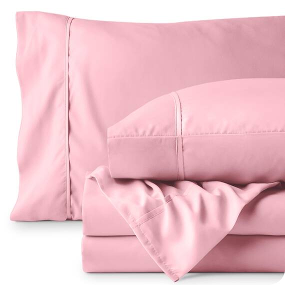 Bare Home Bettwäsche-Set für Doppelbett, 1800, ultraweiche Mikrofaser, für Doppelbett, hydrogebürstet, tiefe Tasche, 4-teiliges Set, Spannbetttuch, Bettlaken und 2 Kissenbezüge, Bettlaken (Doppelbett,