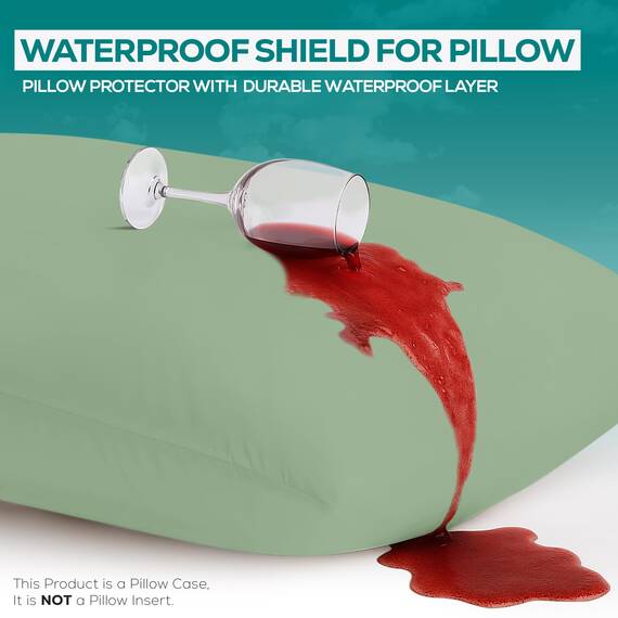 Utopia Bedding Wasserdichter Kissenschutz mit Reißverschluss (2 Stück) Queen Sage - Bettwanzensicher Kissenbezug 50,8 x 71,1 cm