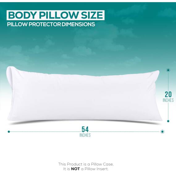 Utopia Bedding Set of 2 Waterproof Pillow Protectors with Zipper 20 x 54 Inches Size (White), Ultra Soft Pillow Covers, Bed Bug and Dust Mite Proof Pillow Encasements, Moisture Wicking Pillow Cases