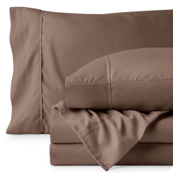 Bare Home Bettwäsche-Set für Doppelbett, 1800, ultraweiche Mikrofaser, für Doppelbett, hydrogebürstet, tiefe Tasche, 4-teiliges Set, Spannbetttuch, Bettlaken und 2 Kissenbezüge, Bettlaken (Doppelbett,