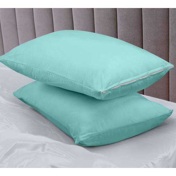 Utopia Bedding Premium 100% wasserdichter Kissenschutz mit Reißverschluss, King Size (2er-Set), Bettwanzen- und staubmilbendicht, mit Reißverschluss, Kissenbezüge, Spa-Blau