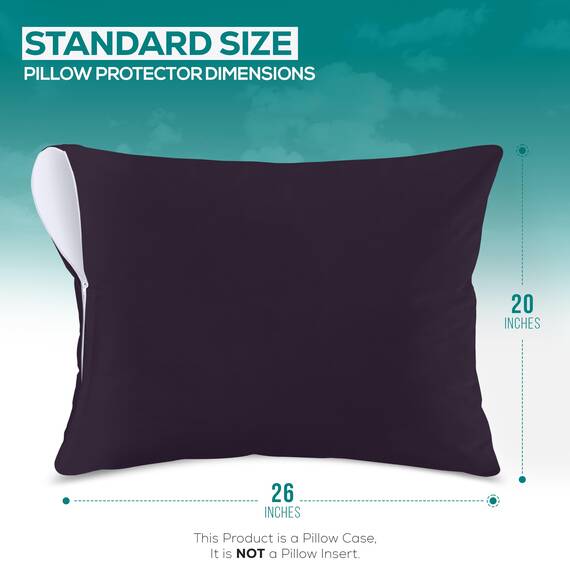 Utopia Bedding Premium 100% wasserdichter Kissenschutz mit Reißverschluss, Standardgröße (2er-Set), Bettwanzen- und staubmilbendicht, mit Reißverschluss, Kissenbezüge, Lila
