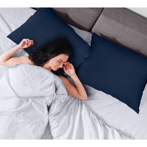 Utopia Bedding Waterproof Zippered Pillow Encasement – Pillow Protectors Jersey - 20 x 38 Inches (Pack of 2, King, Navy)