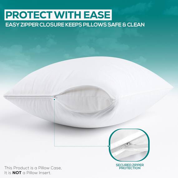 Utopia Bedding Set of 2 Waterproof Pillow Protectors with Zipper 20 x 54 Inches Size (White), Ultra Soft Pillow Covers, Bed Bug and Dust Mite Proof Pillow Encasements, Moisture Wicking Pillow Cases