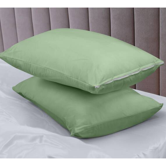 Utopia Bedding Wasserdichter Kissenschutz mit Reißverschluss (2 Stück) Queen Sage - Bettwanzensicher Kissenbezug 50,8 x 71,1 cm