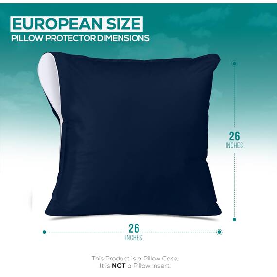 Utopia Bedding Wasserdichter Kissenschutz mit Reißverschluss, 66 x 66 cm (Marineblau), Bettwanzen-Bezüge, feuchtigkeitsableitende Kissenbezüge, 2 Stück