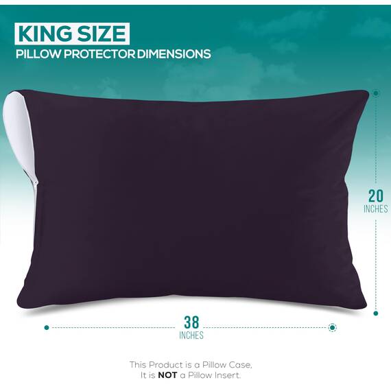 Utopia Bedding Premium 100% wasserdichter Kissenschutz mit Reißverschluss, King Size (2er-Set), Bettwanzen- und staubmilbendicht, mit Reißverschluss, Kissenbezüge, Lila