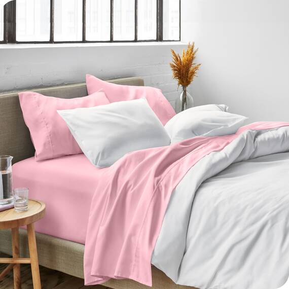 Bare Home Bettwäsche-Set für Doppelbett, 1800, ultraweiche Mikrofaser, für Doppelbett, hydrogebürstet, tiefe Tasche, 4-teiliges Set, Spannbetttuch, Bettlaken und 2 Kissenbezüge, Bettlaken (Doppelbett,