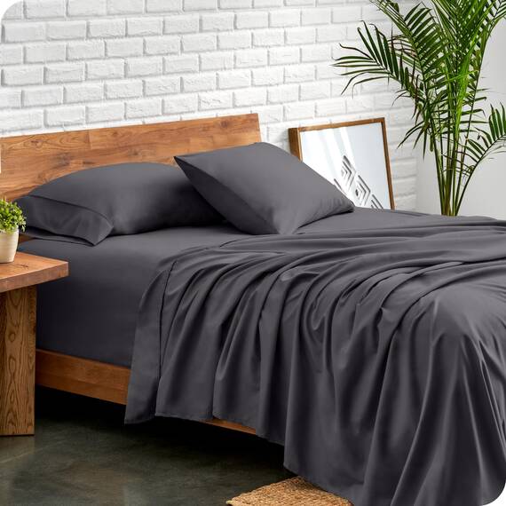 Bare Home Bettwäsche-Set für Einzelbett, 1800 ultraweiche Mikrofaser, für Einzelbett, hydrogebürstet, tiefe Tasche, 3-teiliges Set, Spannbetttuch, Bettlaken und 1 Kissenbezug, Bettlaken (Einzelbett,