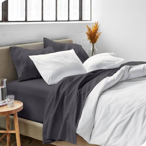 Bare Home Bettwäsche-Set für Doppelbett, 1800, ultraweiche Mikrofaser, für Doppelbett, hydrogebürstet, tiefe Tasche, 4-teiliges Set, Spannbetttuch, Bettlaken und 2 Kissenbezüge, Bettlaken (Doppelbett,