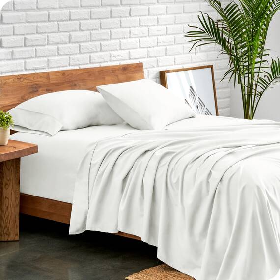 Bare Home Kingsize-Bettlaken-Set, 1800, ultraweiche Mikrofaser, Kingsize-Bett, hydrogebürstet, tiefe Tasche, 4-teiliges Set, Spannbetttuch, Bettlaken und 2 Kissenbezüge, Bettlaken (Kingsize, Creme)