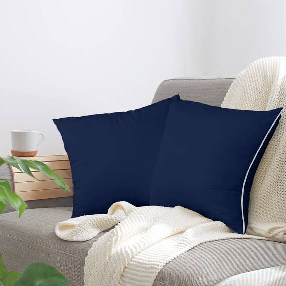 Utopia Bedding Wasserdichter Kissenschutz mit Reißverschluss, 66 x 66 cm (Marineblau), Bettwanzen-Bezüge, feuchtigkeitsableitende Kissenbezüge, 2 Stück