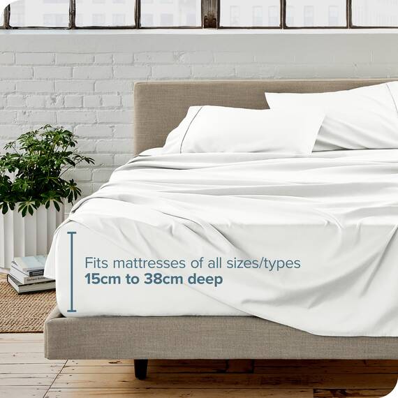 Bare Home Bettwäsche-Set für Doppelbett, 1800, ultraweiche Mikrofaser, für Doppelbett, hydrogebürstet, tiefe Tasche, 4-teiliges Set, Spannbetttuch, Bettlaken und 2 Kissenbezüge, Bettlaken (Doppelbett,