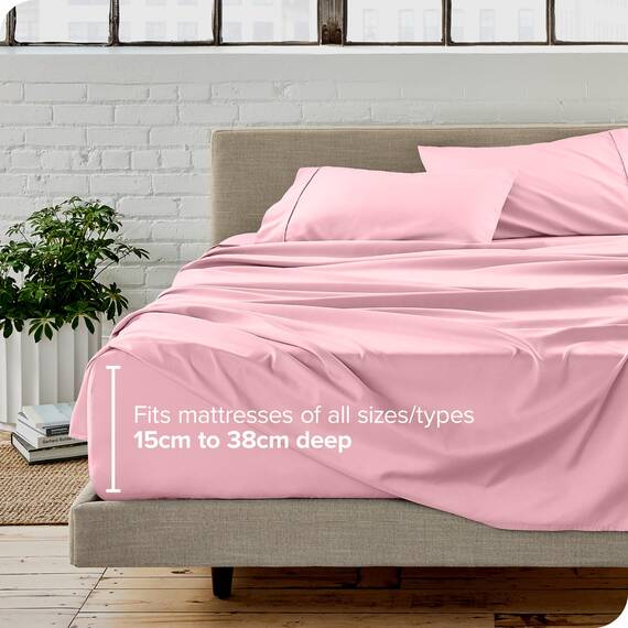 Bare Home Bettwäsche-Set für Doppelbett, 1800, ultraweiche Mikrofaser, für Doppelbett, hydrogebürstet, tiefe Tasche, 4-teiliges Set, Spannbetttuch, Bettlaken und 2 Kissenbezüge, Bettlaken (Doppelbett,