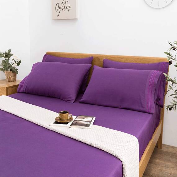 SONORO KATE Bettlaken-Set, superweiche Mikrofaser, Fadenzahl 1800, ägyptische Bettlaken mit 45,7 cm tiefen Taschen, knitterfrei und hypoallergen, 6-teilig (Lila, Kingsize-Größe, 6-teilig)