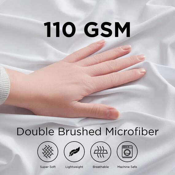 Empyrean Bedding Spannbettlaken für hohe Matratzen, 45.7 cm – 53.3 cm, extra tief, luxuriös, seidig, weich, doppelt gebürstete Mikrofaser, hypoallergen, knitterfrei, Queen-Size-Bett, Weiß