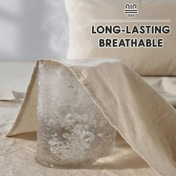 SONORO Kate 100% französisches reines Leinen, atmungsaktiv und langlebig, Kingsize-Bettlaken, reißfest, maschinenwaschbar, 40,6 cm Tiefe Tasche – 4 Stück (natürliches Leinen, Kingsize)