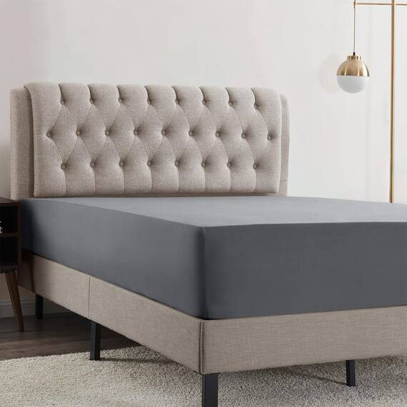 Empyrean Spannbettlaken für King-Size-Bett, ultraweiche Mikrofaser, 110 g/m², nur tiefes Spannbetttuch, feuchtigkeitsableitend, passend für 35,6 bis 40,6 cm, schrumpft und lichtbeständig, Eckriemen