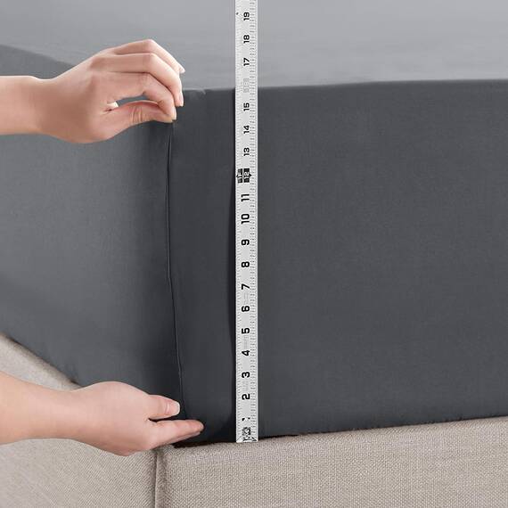 Empyrean Spannbettlaken für King-Size-Bett, ultraweiche Mikrofaser, 110 g/m², nur tiefes Spannbetttuch, feuchtigkeitsableitend, passend für 35,6 bis 40,6 cm, schrumpft und lichtbeständig, Eckriemen