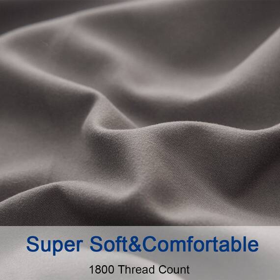 SONORO KATE Bettwäsche-Set, superweiche Mikrofaser, Fadenzahl 1800, ägyptische Bettwäsche, passend für 45,7-61 cm Tiefe Taschenmatratze, Falten-3-teilig (Grau, Twin XL)