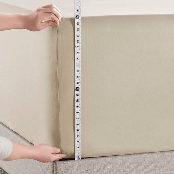 Empyrean Bedding Extra tiefe Spannbettlaken für hohe Matratzen, 45.7 cm – 53.3 cm, luxuriös, seidig weich, doppelt gebürstete Mikrofaser, hypoallergen, knitterfrei, King-Size-Bett, cremefarben