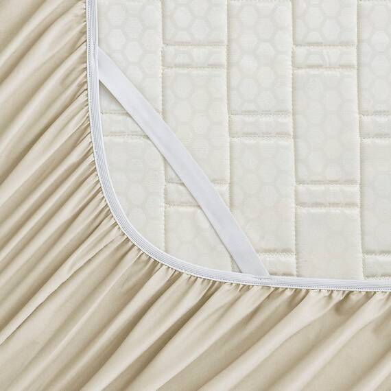 Empyrean Bedding Extra tiefes Spannbetttuch – weiche Mikrofaser, volle Größe, Spannbetttuch, feuchtigkeitsableitende Spannbettlaken, passend für Matratzen bis zu 61 cm, farbecht, creme-beige