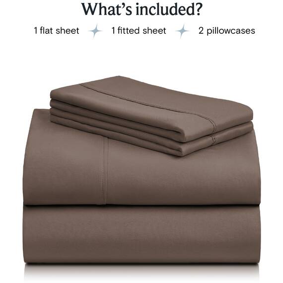 LuxClub 4-teiliges Bettlaken-Set, tiefe Taschen, 45,7 cm, umweltfreundlich, knitterfrei, maschinenwaschbar, Hotel-Bettwäsche, seidig weich, Baumrinde, Twin XL