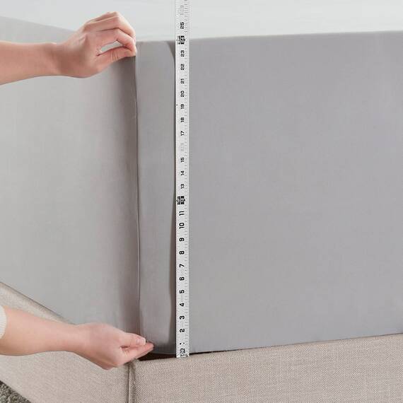 Empyrean Bedding Spannbettlaken für hohe Matratzen, 45.7 cm – 53.3 cm, extra tief, luxuriös, seidig, weich, doppelt gebürstete Mikrofaser, hypoallergen, knitterfrei, Queen-Size-Bett, silberfarben