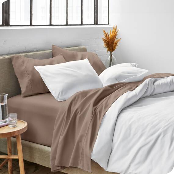 Bare Home Bettwäsche-Set für Super-Kingsize-Betten – 1800 ultraweiche Mikrofaser für Super-King-Size-Betten – hydrogebürstet – tiefe Tasche – 4-teiliges Set – Spannbetttuch, Bettlaken und 2