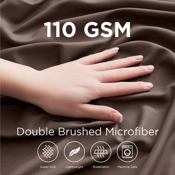 Empyrean Bedding Spannbettlaken für hohe Matratzen, 45.7 - 53.3 cm, extra tief, luxuriös, seidig, weich, doppelt gebürstete Mikrofaser, hypoallergen, knitterfrei, Kingsize-Bett, Braun