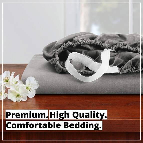 Empyrean Spannbettlaken für King-Size-Bett, ultraweiche Mikrofaser, 110 g/m², nur tiefes Spannbetttuch, feuchtigkeitsableitend, passend für 35,6 bis 40,6 cm, schrumpft und lichtbeständig, Eckriemen