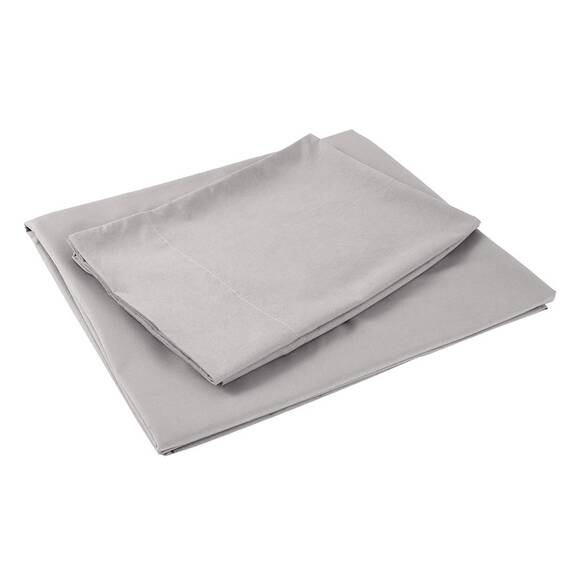 Sfoothome Bettlaken-Set mit 4 Klammern, Tiefe Taschen, 2 extra Kissenbezüge, knitterfrei, fleckenabweisend, 6-teilig Full Light Gray-4 Pieces