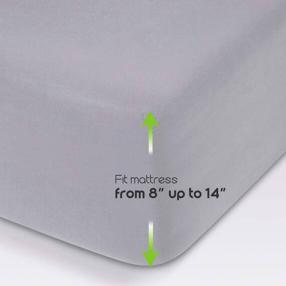 Cosmoplus Spannbettlaken für King-Size-Betten (kein Bettlaken oder Kissenbezüge), 4-Wege-Stretch-Mikro-Knit, für Standard-Matratzen und Luftbett-Matratzen von 20.3 cm bis 35.6 cm, Hellgrau