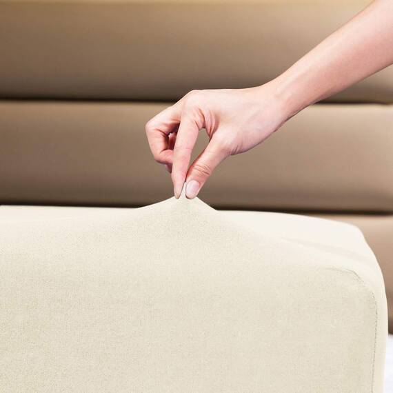 COSMOPLUS Spannbettlaken für Kingsize-Betten (ohne Bettlaken oder Kissenbezüge), 4-Wege-Stretch-Mikro-Knit, für Standard-Matratzen und Luftmatratzen von 20.3 cm bis 35.6 cm, Beige