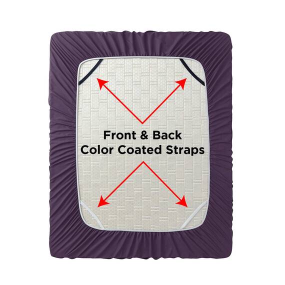 Empyrean Violettes Spannbetttuch, extra tiefe Tasche, Hotel-Luxus-Kingsize-Spannbetttuch, passend für 45,7 bis 61 cm große Matratzen, super weich, knitterfrei und atmungsaktiv, mit Eckbändern