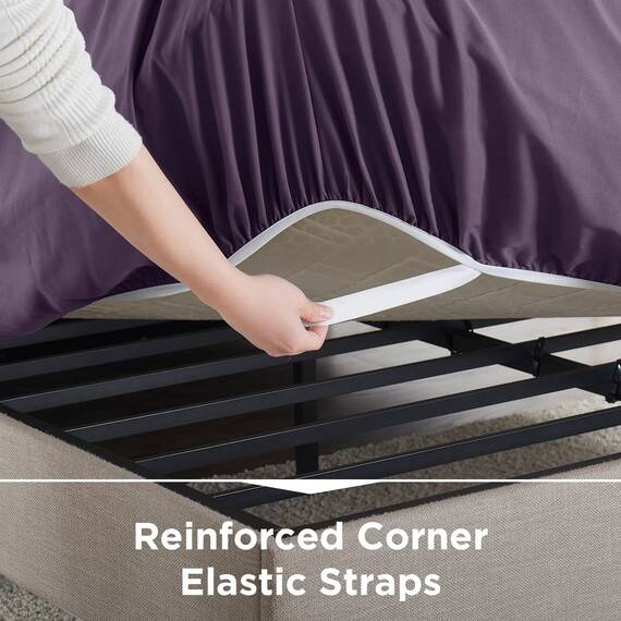Empyrean Bedding Spannbettlaken für hohe Matratzen, 45.7 cm – 53.3 cm, extra tief, luxuriös, seidig weich, doppelt gebürstete Mikrofaser, hypoallergen, knitterfrei, Twin XL, auberginefarben